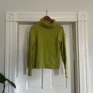 Vintage lime green 100% cotton turtleneck sweater